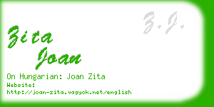 zita joan business card